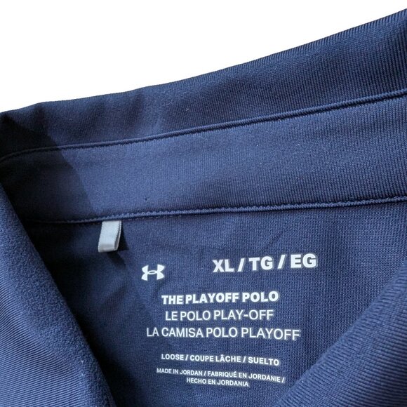 Under Armour Men's XL Playoff 3.0 Strike Golf Polo Navy UPF 40 Polyester Stretch - Picture 2 of 5